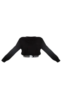 PRETTYLITTLETHING Plus Black Lounge Sweatshirt