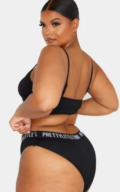 PRETTYLITTLETHING Plus Black Tape Panties