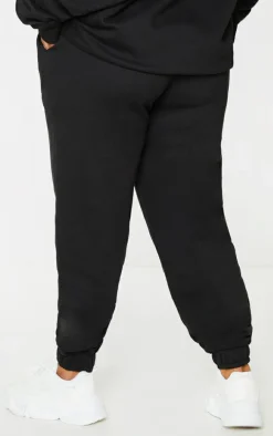 PRETTYLITTLETHING Plus Black Graphic Print Cuffed Sweatpants