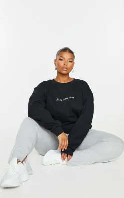 PRETTYLITTLETHING Plus Black Ultimate Sweatshirt
