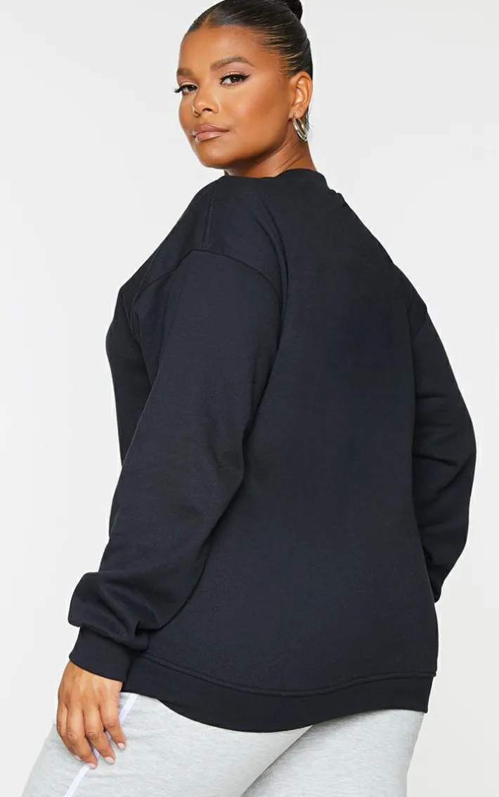 PRETTYLITTLETHING Plus Black Ultimate Sweatshirt