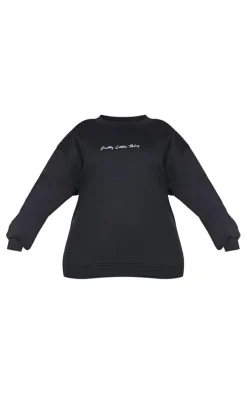 PRETTYLITTLETHING Plus Black Ultimate Sweatshirt