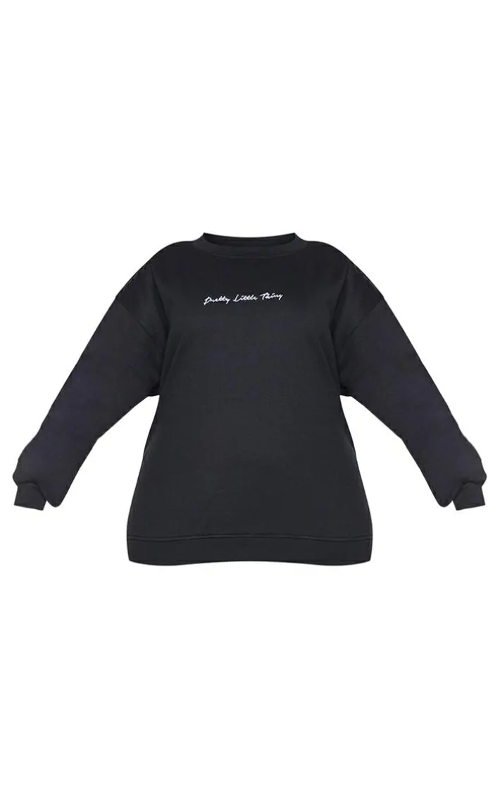 PRETTYLITTLETHING Plus Black Ultimate Sweatshirt