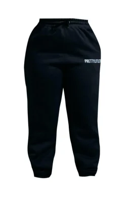 PRETTYLITTLETHING Plus Black High Waisted Cuffed Sweatpants