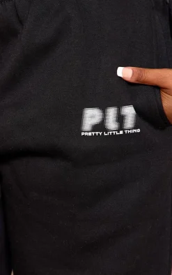PRETTYLITTLETHING Plus Black Oversized Cuffed Sweatpant