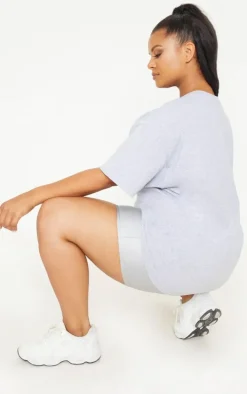 PRETTYLITTLETHING Plus Grey Oversized T Shirt
