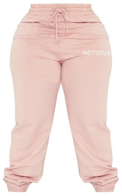 PRETTYLITTLETHING Plus Light Pink High Waisted Cuffed Sweatpants