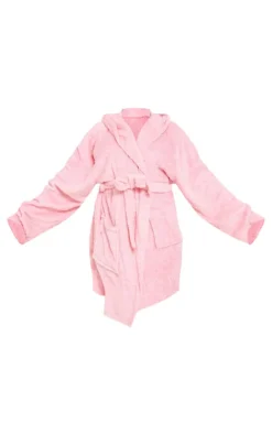 PRETTYLITTLETHING Plus Pink Fluffy Bath Robe