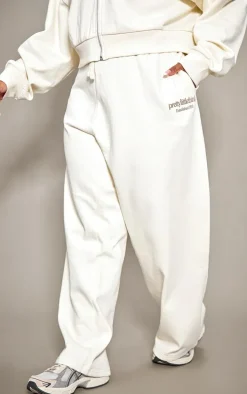 PRETTYLITTLETHING Plus Sand Printed Premium Wide Leg Sweatpants