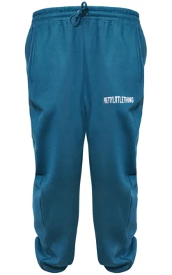 PRETTYLITTLETHING Plus Teal High Waisted Sweatpants