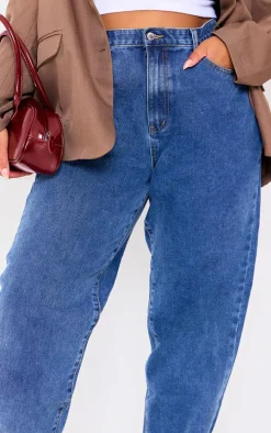 PRETTYLITTLETHING Plus Vintage Wash Mom Jeans