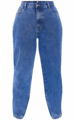 PRETTYLITTLETHING Plus Vintage Wash Mom Jeans