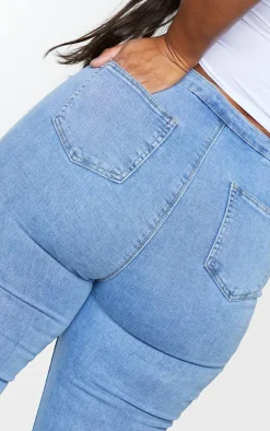 PRETTYLITTLETHING Plus Vintage Wash Disco Skinny Jeans