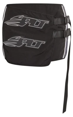 PRETTYLITTLETHING Premium Black Motocross Wrap Buckle Front Micro Mini Skirt