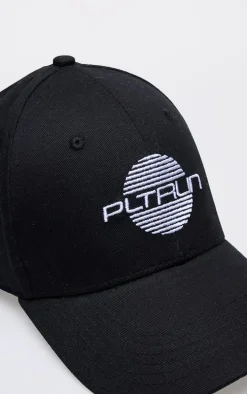 PRETTYLITTLETHING RUN Black Logo Cap