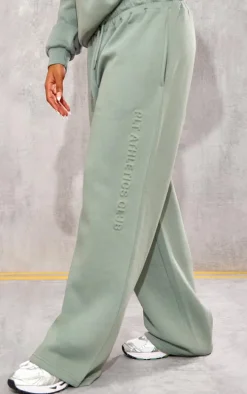 PRETTYLITTLETHING Sage Athletics Club Embossed Straight Leg Sweatpants