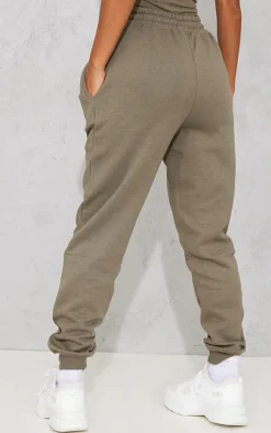 PRETTYLITTLETHING Sage Khaki Prettylittlething High Waist Cuffed Sweatpant