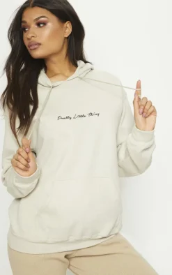 PRETTYLITTLETHING Sand Oversized Sweat Basic Hoodie