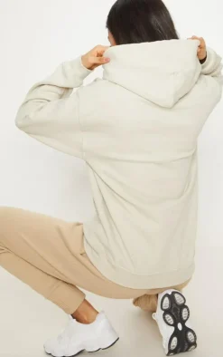 PRETTYLITTLETHING Sand Oversized Sweat Basic Hoodie