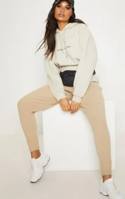 PRETTYLITTLETHING Sand Oversized Sweat Basic Hoodie