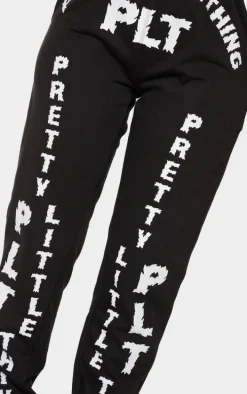 PRETTYLITTLETHING Shape Black Graphic Print Sweatpants