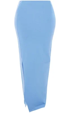 PRETTYLITTLETHING Shape Blue Soft Cotton Maxi Skirt