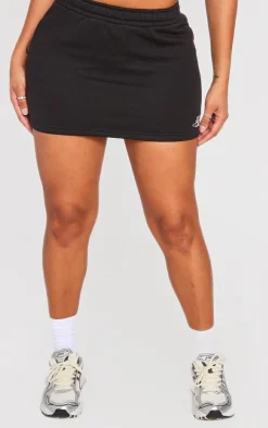 PRETTYLITTLETHING Shape Black High Waist Sweat Mini Skirt