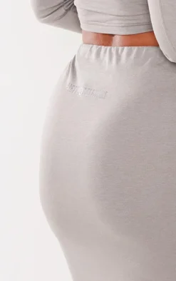 PRETTYLITTLETHING Shape Charcoal Soft Cotton Maxi Skirt