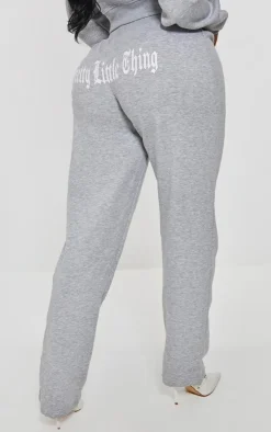 PRETTYLITTLETHING Shape Grey Marl Printed Back Oversized Sweatpants