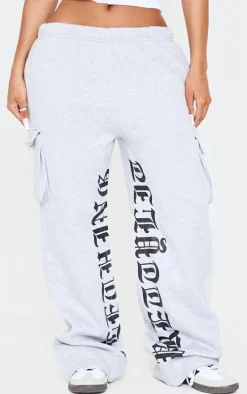 PRETTYLITTLETHING Shape Grey Marl Pocket Inside Leg Detail Sweatpants