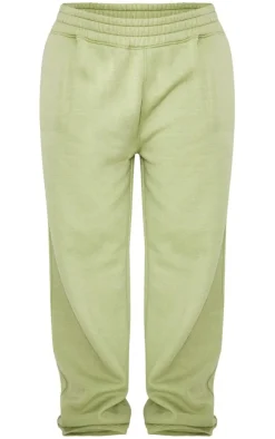 PRETTYLITTLETHING Shape Khaki Washed Wide Leg Sweatpants