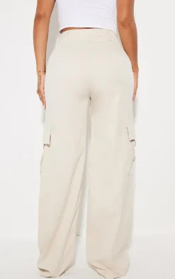 PRETTYLITTLETHING Shape Stone Buckle Detail Cargo Wide Leg Pants
