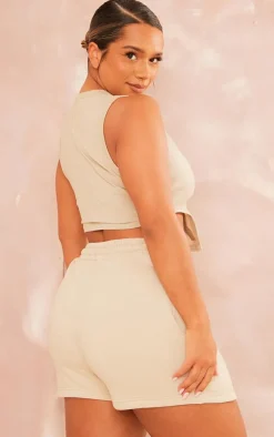 PRETTYLITTLETHING Shape Stone Embroidered Crop Top