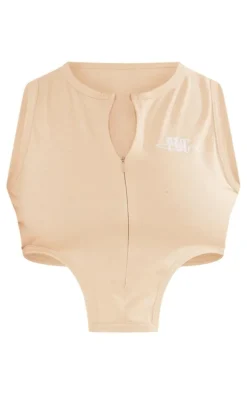 PRETTYLITTLETHING Shape Stone Embroidered Crop Top