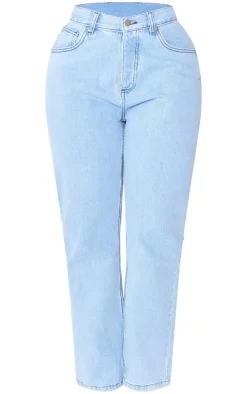 PRETTYLITTLETHING Shape Vintage V Front Waistband Straight Leg Jeans