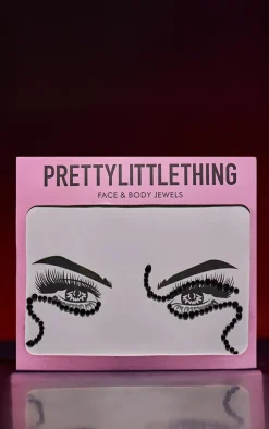 PRETTYLITTLETHING Snake Black Crystal Face Gems