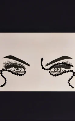 PRETTYLITTLETHING Snake Black Crystal Face Gems