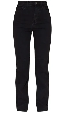 PRETTYLITTLETHING Tall Black High Waisted Straight Leg Jean