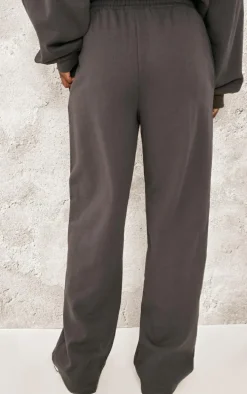 PRETTYLITTLETHING Tall Charcoal Premium Studio Print Straight Leg Sweatpants