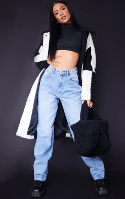 PRETTYLITTLETHING Tall Light Blue Washed High Waist Boyfriend Jeans