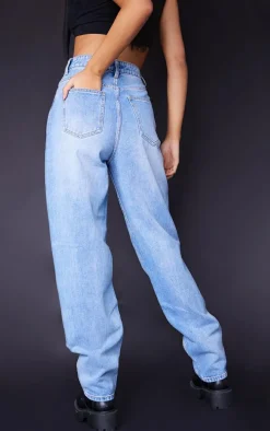 PRETTYLITTLETHING Tall Light Blue Washed High Waist Boyfriend Jeans