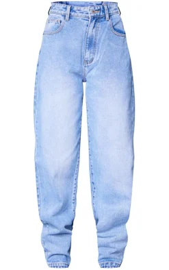 PRETTYLITTLETHING Tall Light Blue Washed High Waist Boyfriend Jeans
