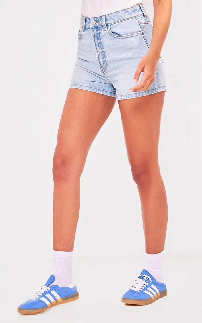 PRETTYLITTLETHING Tall Light Blue Wash Basic Denim Shorts