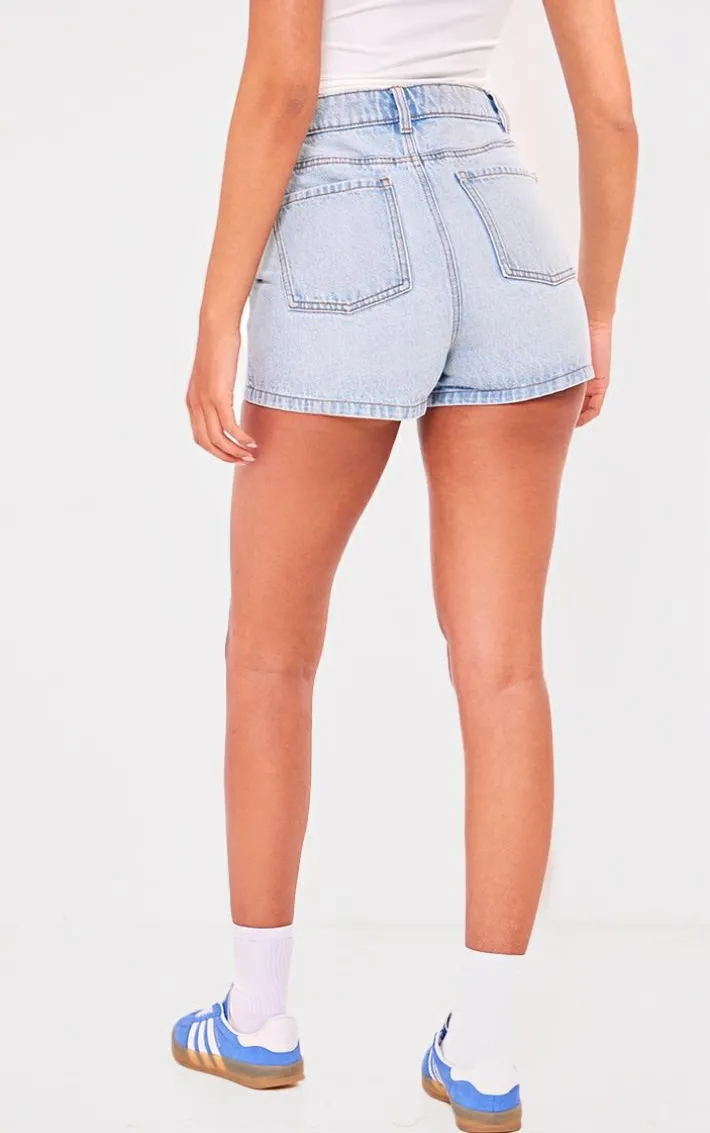 PRETTYLITTLETHING Tall Light Blue Wash Basic Denim Shorts