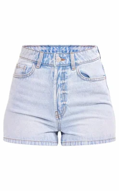 PRETTYLITTLETHING Tall Light Blue Wash Basic Denim Shorts