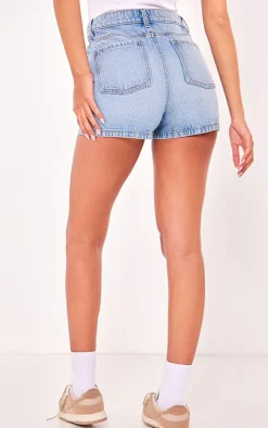PRETTYLITTLETHING Tall Vintage Mid Wash Basic Denim Shorts