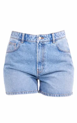 PRETTYLITTLETHING Tall Vintage Mid Wash Mom Denim Shorts