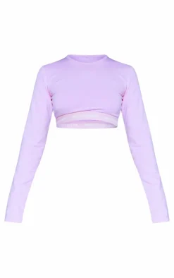 PRETTYLITTLETHING Tape Baby Pink Long Sleeve PJ Top