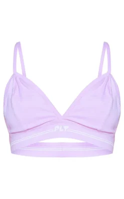 PRETTYLITTLETHING Tape Baby Pink Triangle Seam Detail Bralette