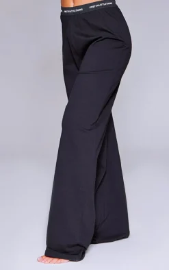PRETTYLITTLETHING Tape Black PJ Pants